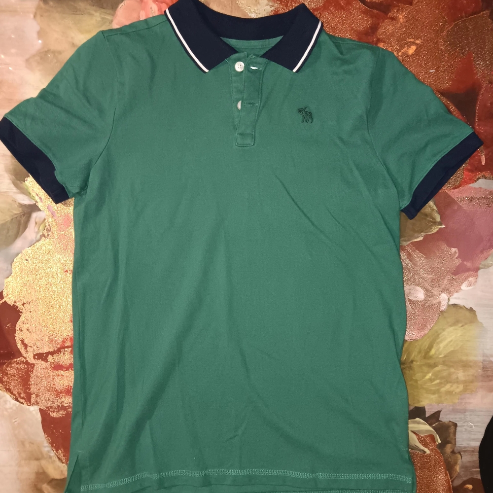 Abercrombie Kids Green Polo with Navy Accents